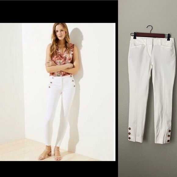 LOFT Pants - NWT LOFT White Skinny Anke Midrise Pants